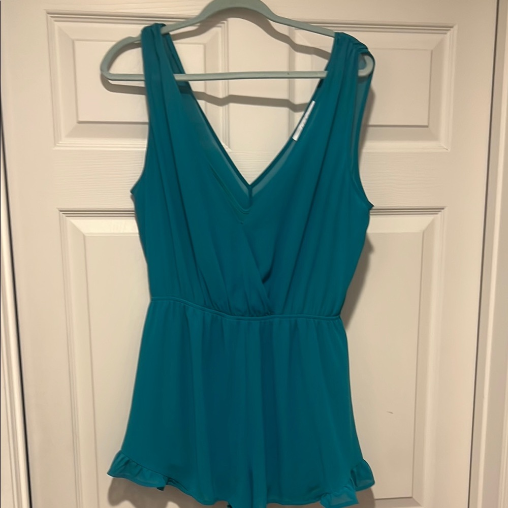 ASTR the label Teal Sleeveless Romper size M